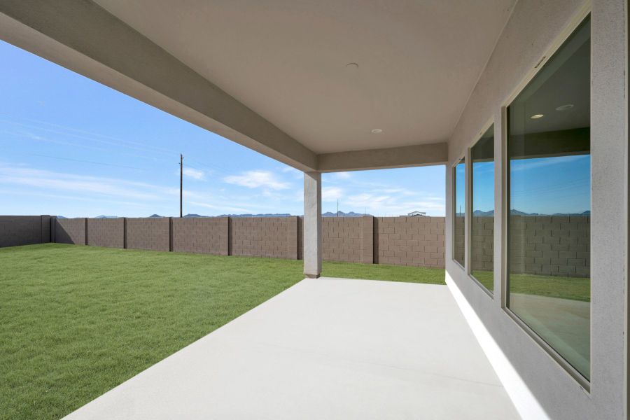 Exterior details and patio area of a home in Tavolo at Soleo, San Tan Valley (Image 4). Exterior details and patio area of a home in Tavolo at Soleo, San Tan Valley (Image 4).