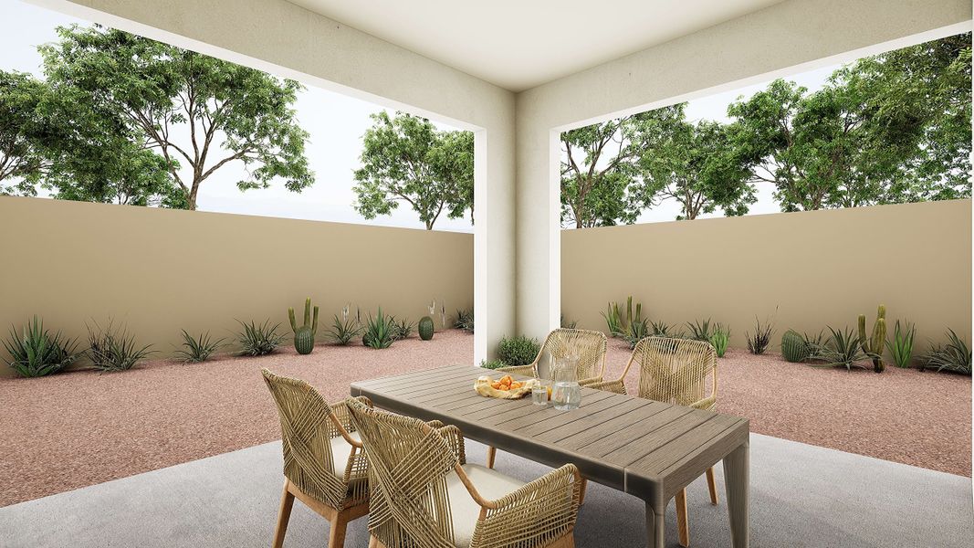 Exterior details and patio area of a home in Soleo, San Tan Valley (Image 28).