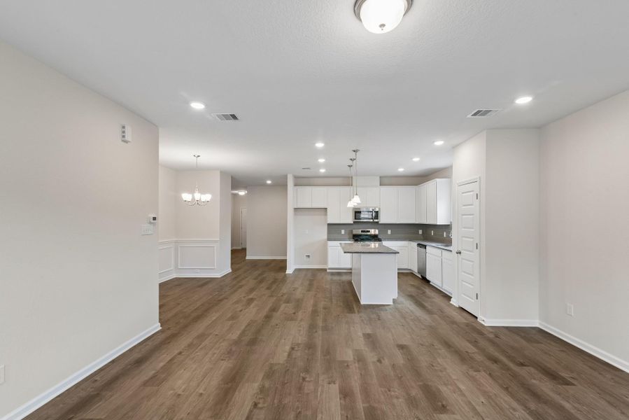 The Pearson- Family Room into Kitchen