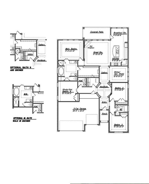 2D floor plan layout for the Floor Plan 2543 by Colina Homes in Grand Magnolia, Magnolia, TX (Image 3).