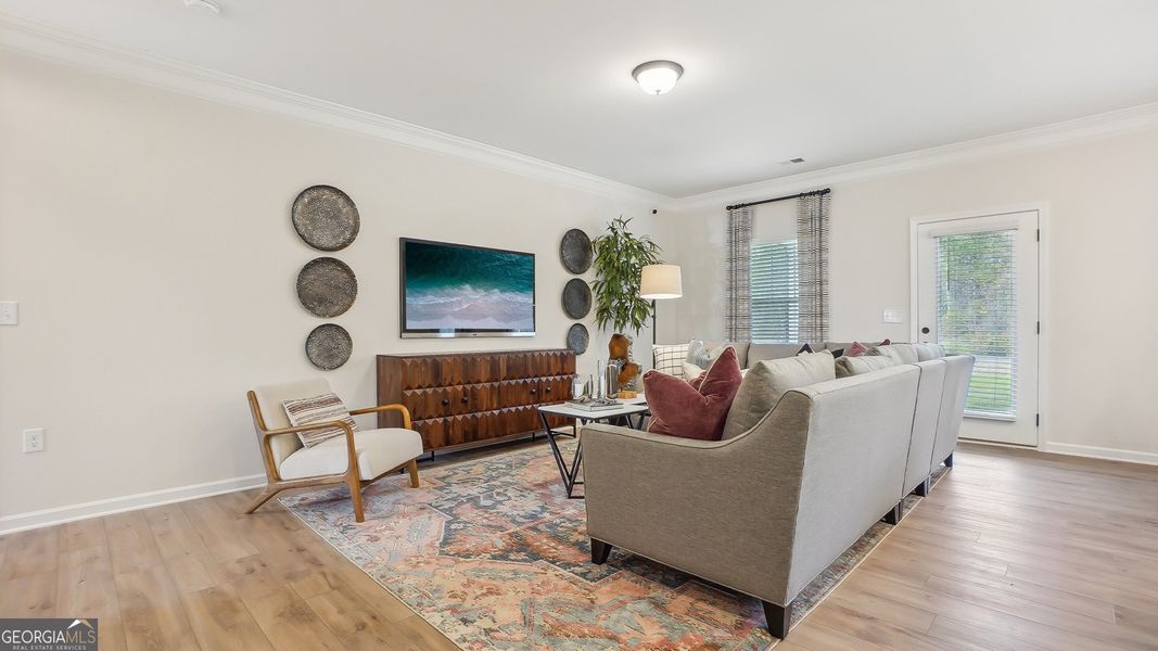 Furnished interior view inside a new home in Cobblestone Crossing Commons, Warner Robins (Image 4). Furnished interior view inside a new home in Cobblestone Crossing Commons, Warner Robins (Image 4).
