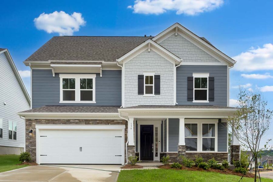 Representative exterior photo of a completed home built from the Leland by Taylor Morrison in Stafford at Langtree, Mooresville, NC (Image 26).