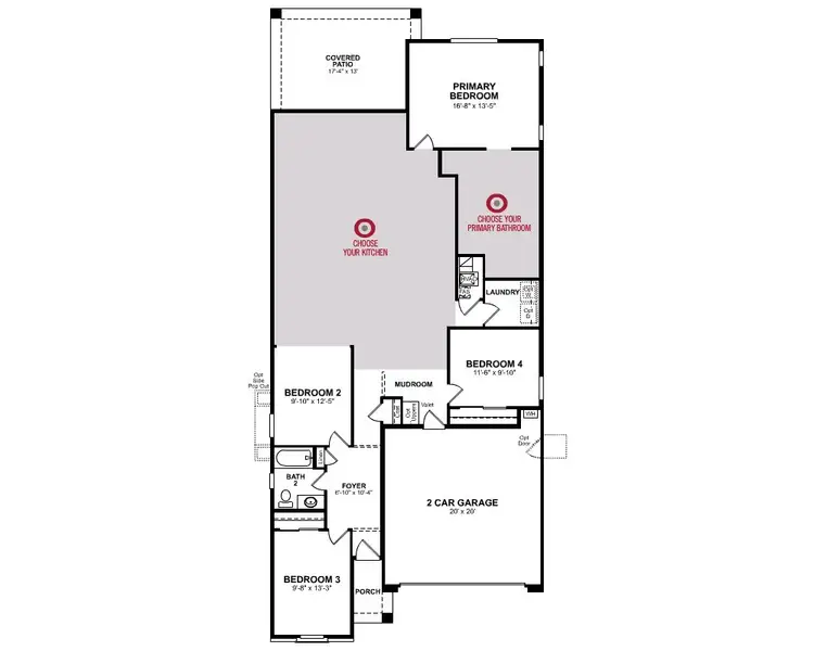 2D floor plan layout of this home in Highpointe at Northpointe, Peoria, AZ (Image 4).