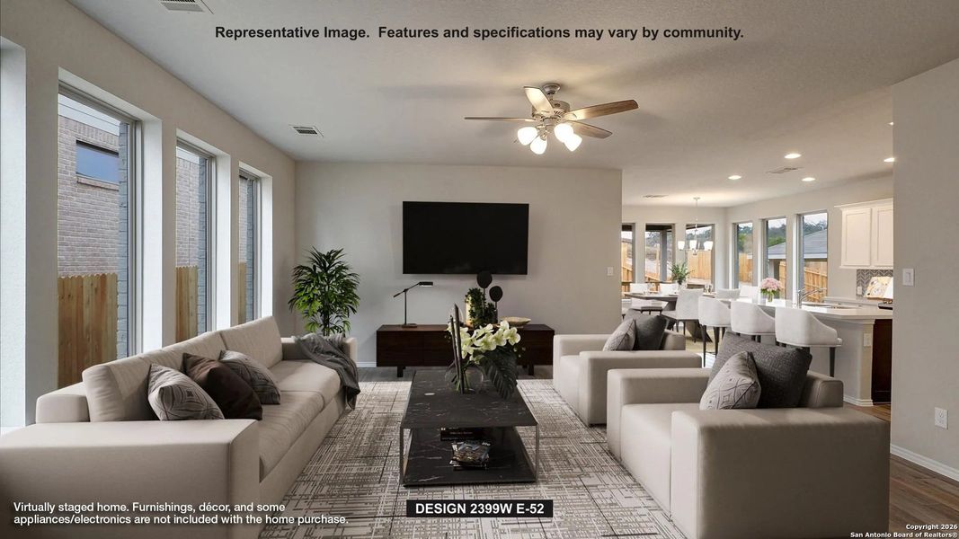 Furnished interior view inside a new home in The Parklands, Schertz (Image 5).
