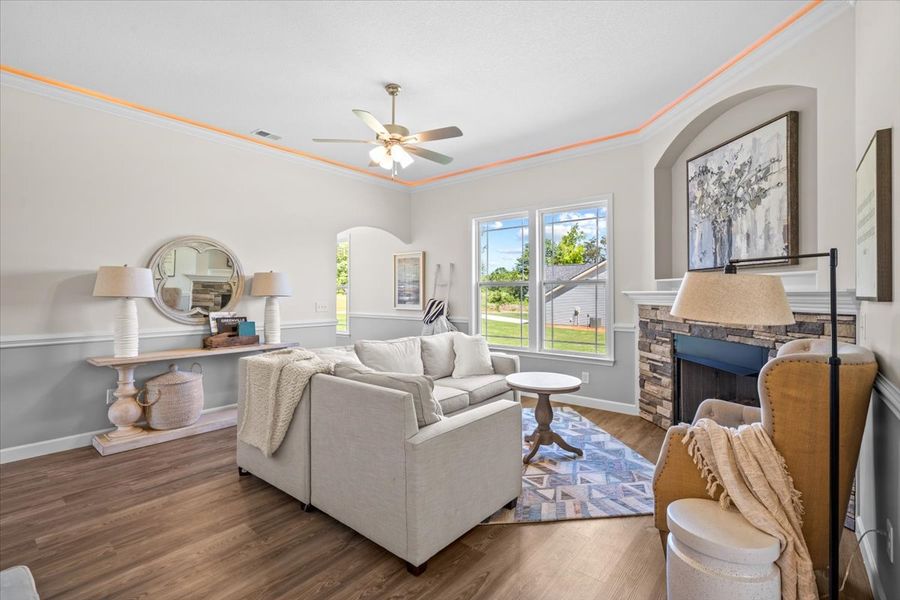 Representative furnished interior of a home built from the Fernwood by Enchanted Homes in Guadalupe Heights, Seguin (Image 8).