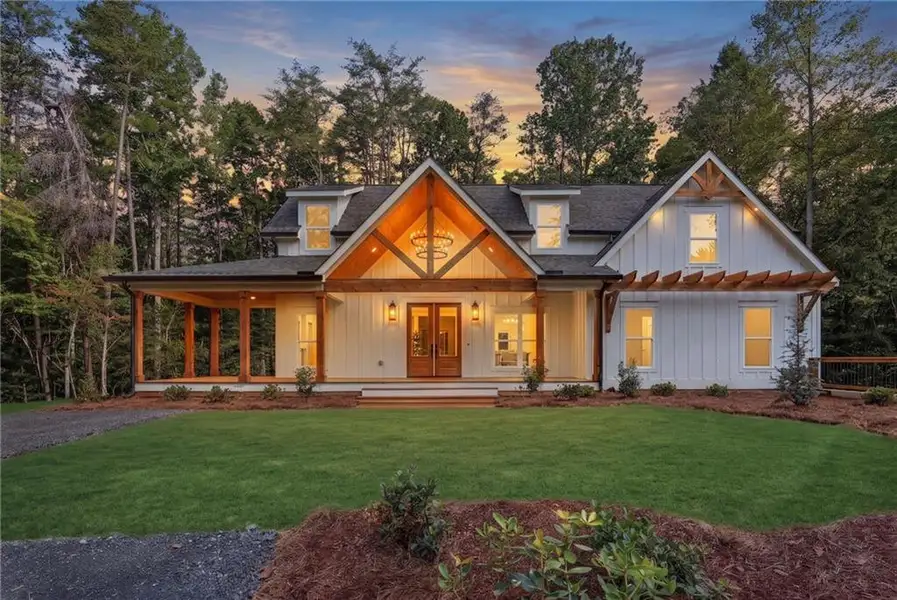 Front exterior of a new home in , Dahlonega, GA, highlighting curb appeal (Image 2). Front exterior of a new home in , Dahlonega, GA, highlighting curb appeal (Image 2).