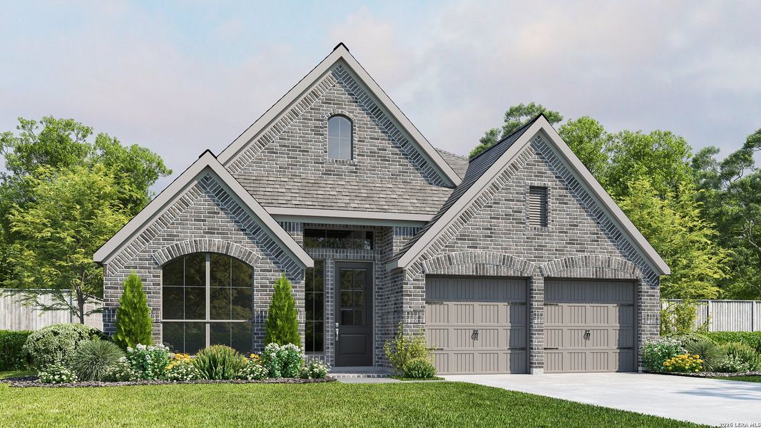 Front exterior of a new home in Meadows of Mill Creek, Seguin, TX, highlighting curb appeal (Image 1). Front exterior of a new home in Meadows of Mill Creek, Seguin, TX, highlighting curb appeal (Image 1).