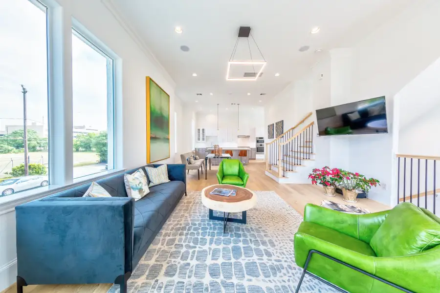 Furnished interior view inside a new home in The Brownstones at East Quarter, Dallas (Image 5).