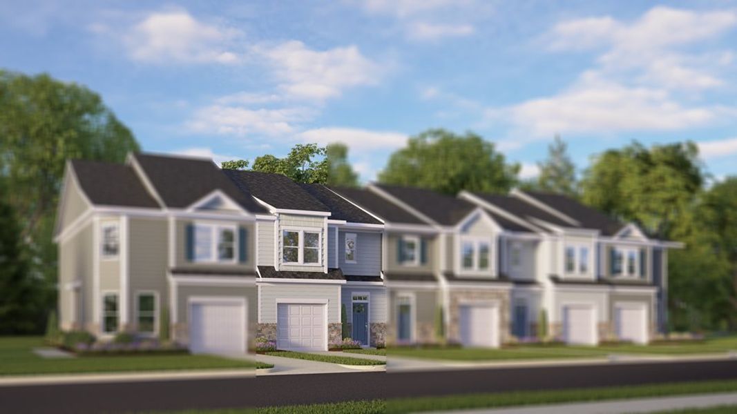 Representative exterior photo of a completed home built from the DENVER - TRADITIONS by D.R. Horton in Chapel Townes, Raleigh, NC (Image 1).