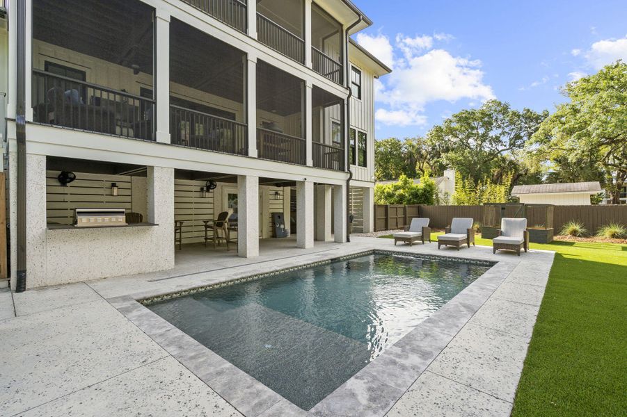 Exterior details and patio area of a home in , Isle Of Palms (Image 32). Exterior details and patio area of a home in , Isle Of Palms (Image 32).