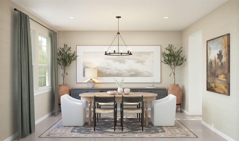 Elegant dining room (*Artist rendering used for illustration purposes only.) Elegant dining room (*Artist rendering used for illustration purposes only.)