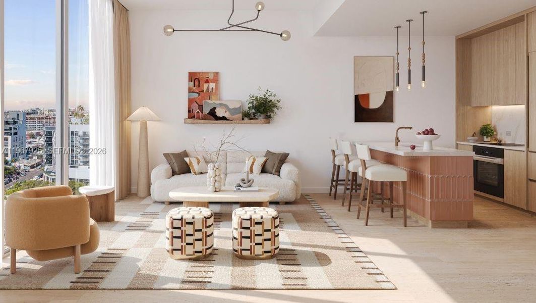 Furnished interior view inside a new home in , Miami (Image 5).