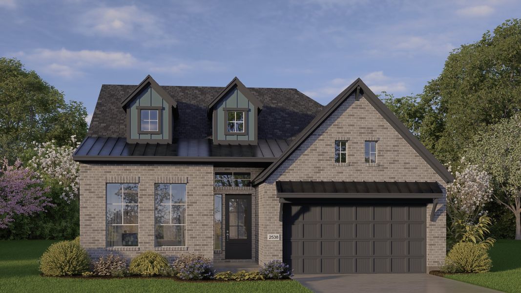 Representative exterior photo of a completed home built from the Lauren by Chesmar Homes in Jubilee, Hockley, TX (Image 3).