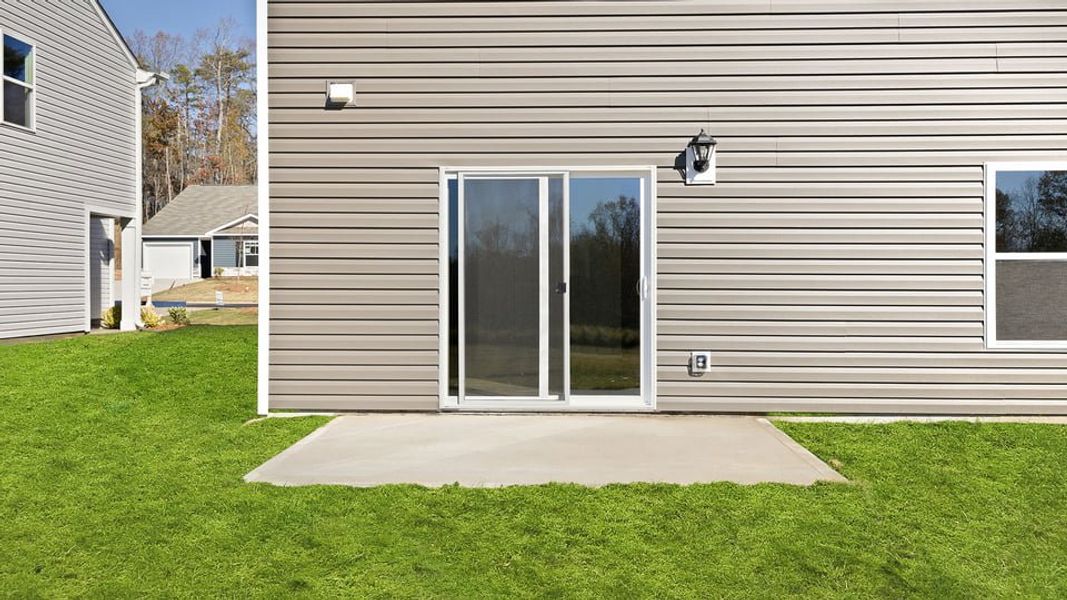 Exterior details and patio area of a home in Cedar Gap, Fountain Inn (Image 4).