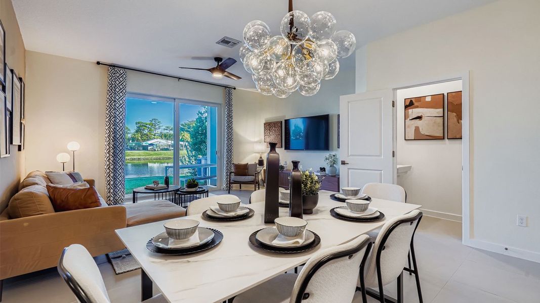 Representative furnished interior of a home built from the Waverly by D.R. Horton in Lakeside Landing, Royal Palm Beach (Image 14).