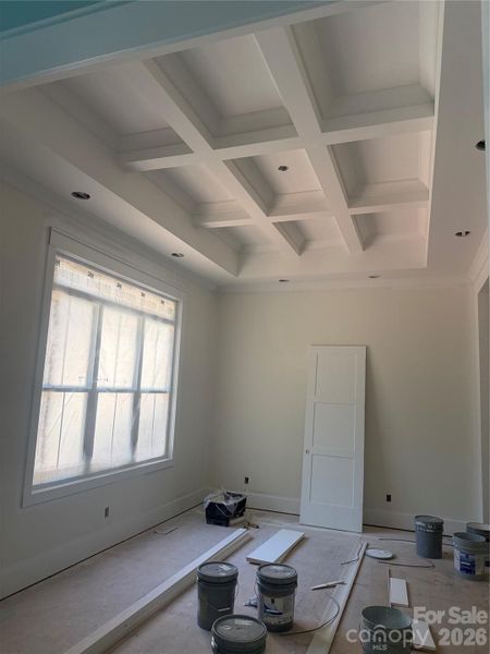 Coffered Tray Ceiling in Dining Room