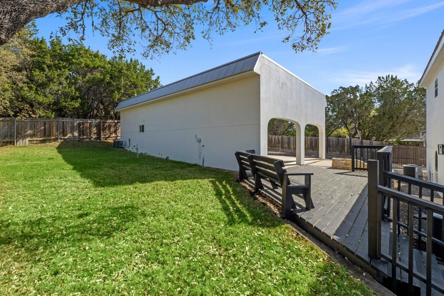Exterior details and patio area of a home in , Point Venture (Image 3).