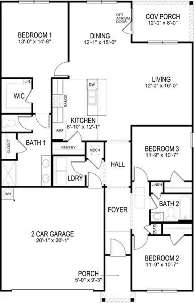 2D floor plan layout of this home in Creekside Ridge, Dandridge, TN (Image 2). 2D floor plan layout of this home in Creekside Ridge, Dandridge, TN (Image 2).