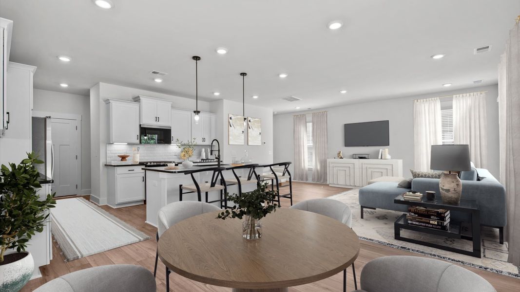 DRB Homes Jasmine Family Room, Kitchen, and Dining Room