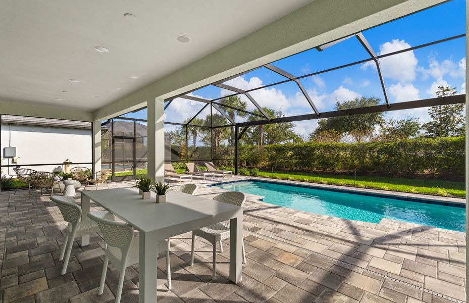 Covered lanai with screened-in pool