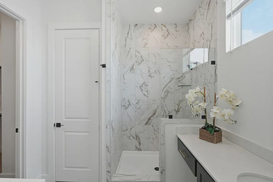 Furnished interior view inside a new home in Centero at Stone Oak, San Antonio (Image 27).