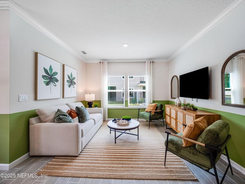 Furnished interior view inside a new home in Silver Falls Townhomes at Silverleaf, St. Augustine (Image 6). Furnished interior view inside a new home in Silver Falls Townhomes at Silverleaf, St. Augustine (Image 6).