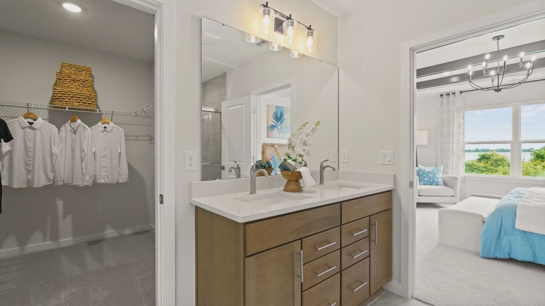 Castaway Floor Plan Primary Suite Bathroom with Dual Vanity Sinks