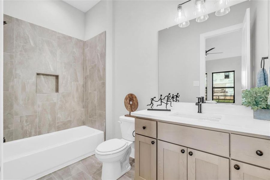 This ensuite bath serves bedroom #3.