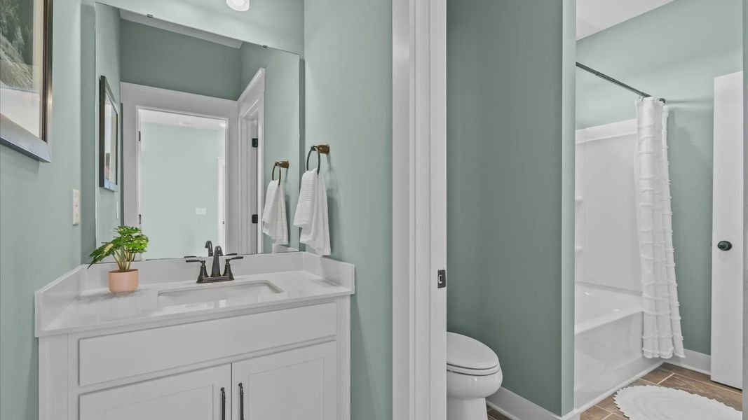 Furnished interior view inside a new home in Kayfield at Midway, Anderson (Image 27).