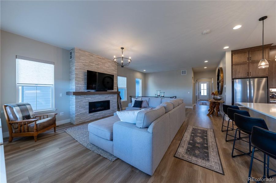 Furnished interior view inside a new home in Gallery at The Canyons, Castle Pines (Image 17). Furnished interior view inside a new home in Gallery at The Canyons, Castle Pines (Image 17).