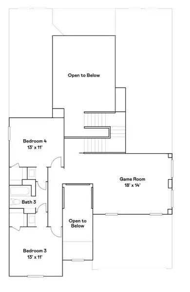 2D floor plan layout of this home in Oakberry Trails: Richmond Collection, Waller, TX (Image 4).