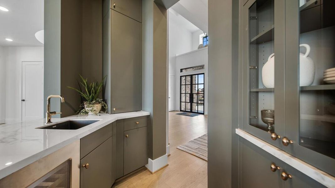 A butlers pantry conveniently sits between the kitchen and dining. Representative image. A butlers pantry conveniently sits between the kitchen and dining. Representative image.