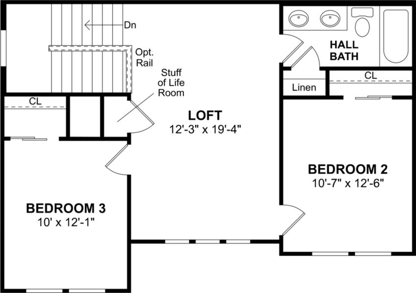 2D floor plan layout for the Evora II by K. Hovnanian® Homes in Gateway Parks, Forney, TX (Image 4).