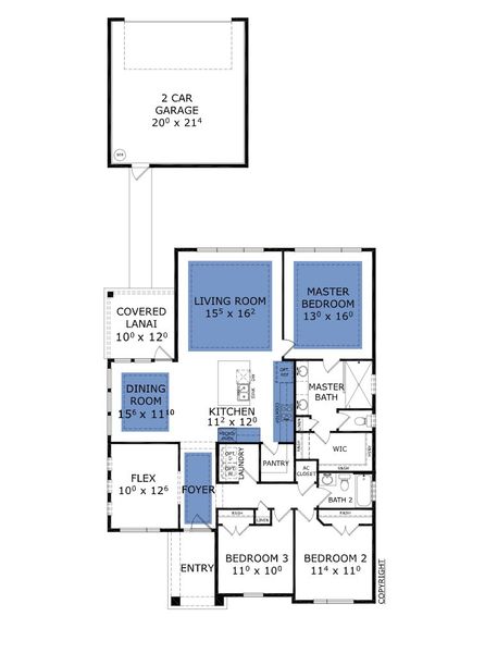 2D floor plan layout for the Daisy - Classic Series | 50' Wide Lots by ICI Homes in Oakmont, Gainesville, FL (Image 3).