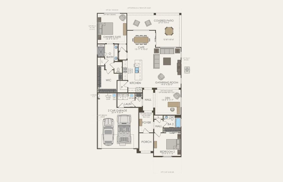 2D floor plan layout for the Preserve by Del Webb in Sun City Festival, Buckeye, AZ (Image 2).