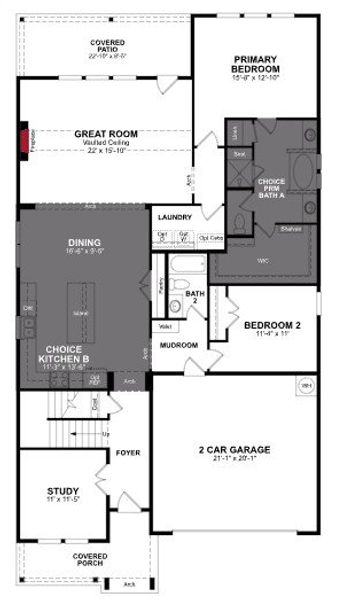2D floor plan layout of this home in Saratoga, Aubrey, TX (Image 2).