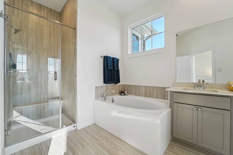 Representative furnished interior of a home built from the Margaux – Chateau Collection by Chesmar Homes in Bridgeland, Cypress (Image 14).