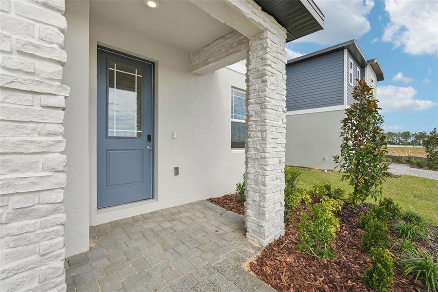 Exterior details and patio area of a home in Cyrene at Minneola, Minneola (Image 4). Exterior details and patio area of a home in Cyrene at Minneola, Minneola (Image 4).