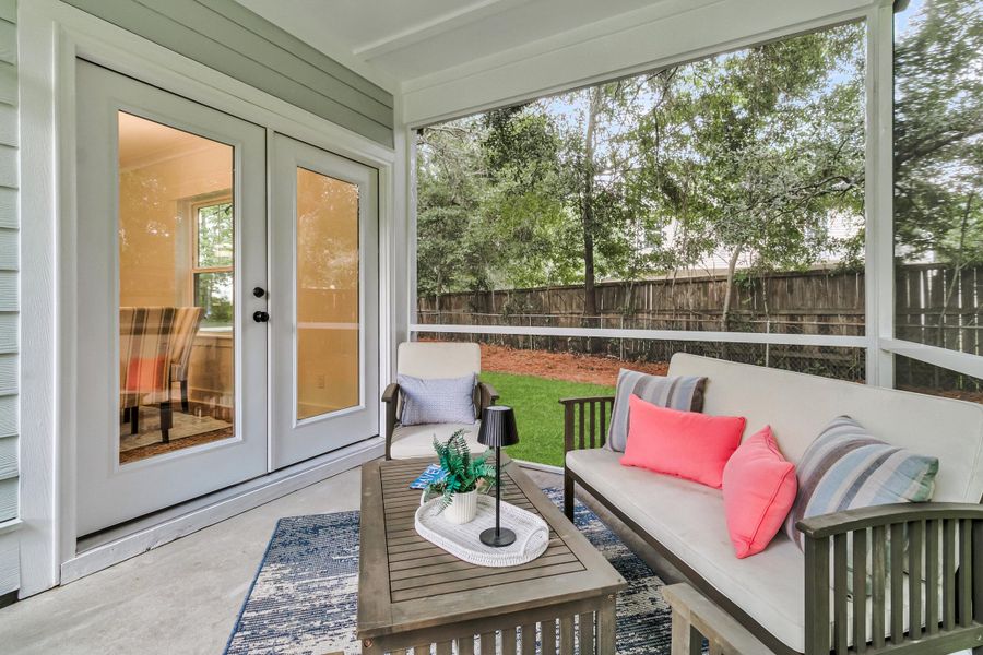 Exterior details and patio area of a home in , Johns Island (Image 4). Exterior details and patio area of a home in , Johns Island (Image 4).