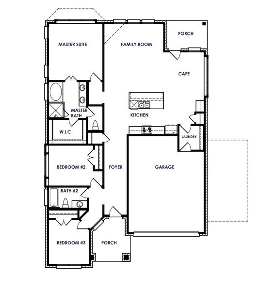 2D floor plan layout for the The Abingdon by Astoria Homes in Corner Stone Ranch, Howe, TX (Image 3).