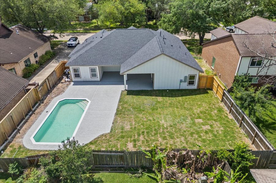 Exterior details and patio area of a home in , El Lago (Image 17).