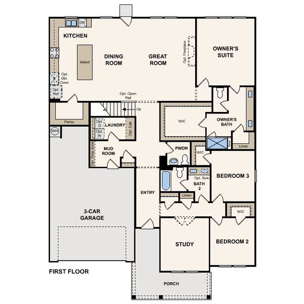 2D floor plan layout for the Denali II by Century Communities in Crosswinds, Niederwald, TX (Image 2). 2D floor plan layout for the Denali II by Century Communities in Crosswinds, Niederwald, TX (Image 2).