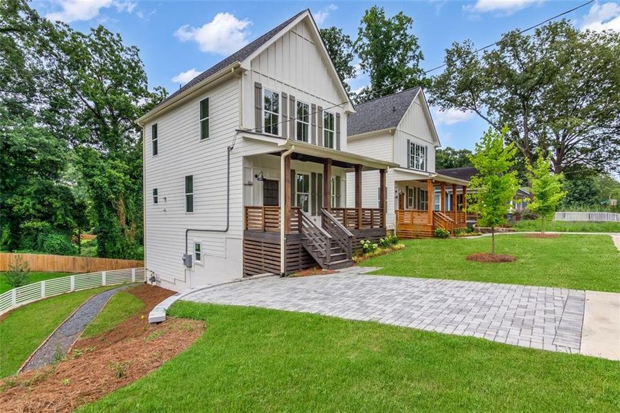 Front exterior of a new home in , Atlanta, GA, highlighting curb appeal (Image 23). Front exterior of a new home in , Atlanta, GA, highlighting curb appeal (Image 23).