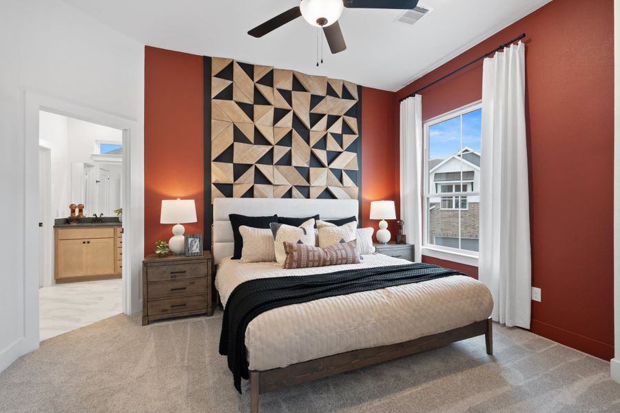 Furnished interior view inside a new home in Bridgeland, Cypress (Image 11). Furnished interior view inside a new home in Bridgeland, Cypress (Image 11).