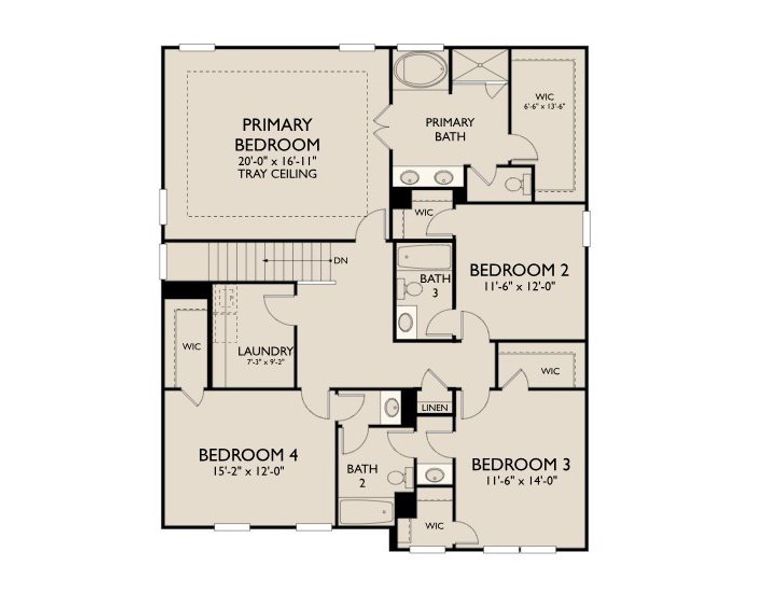 2D floor plan layout of this home in Willow Landing, Mount Juliet, TN (Image 4).