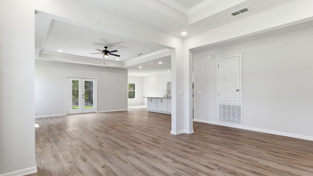Representative unfurnished interior of a home built from the The Camden by D.R. Horton in Greystone, Crawfordville (Image 18). Representative unfurnished interior of a home built from the The Camden by D.R. Horton in Greystone, Crawfordville (Image 18).