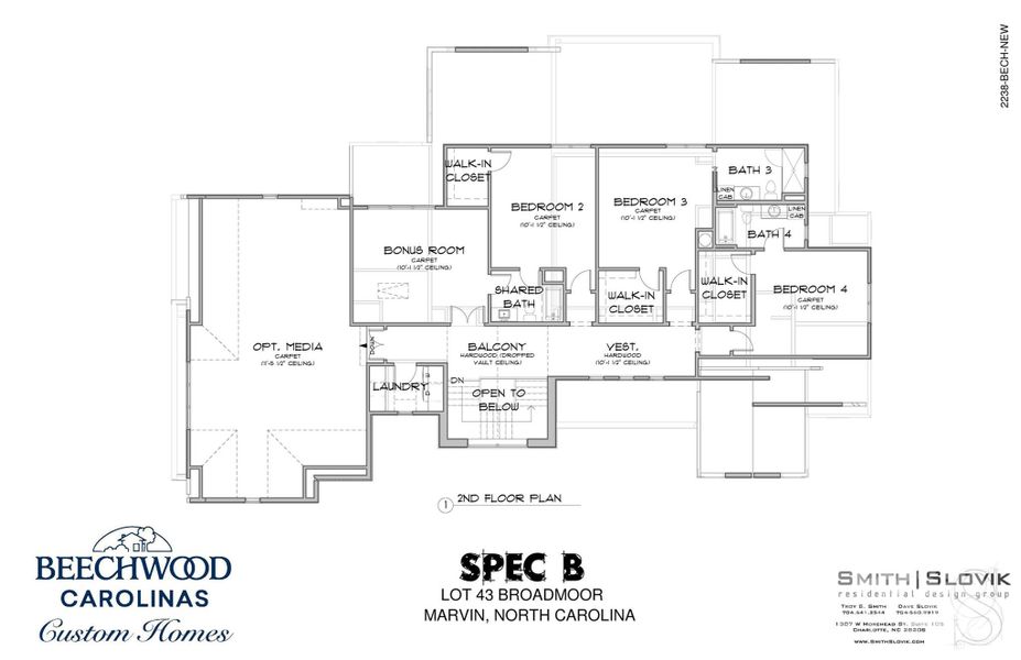 2D floor plan layout of this home in Broadmoor at Marvin, Marvin, NC (Image 4).