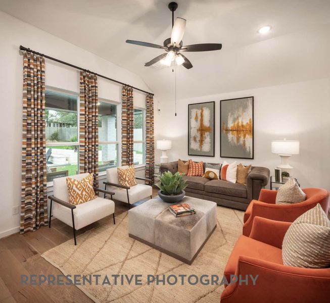 Furnished interior view inside a new home in 6 Creeks at Waterridge, Kyle (Image 17).