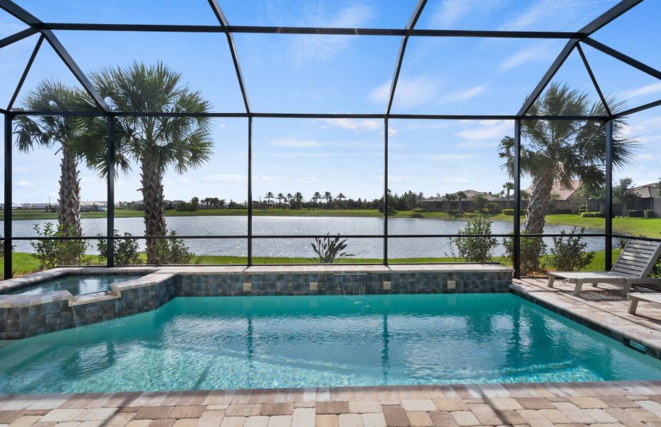 Custom Pool with Water Views Custom Pool with Water Views