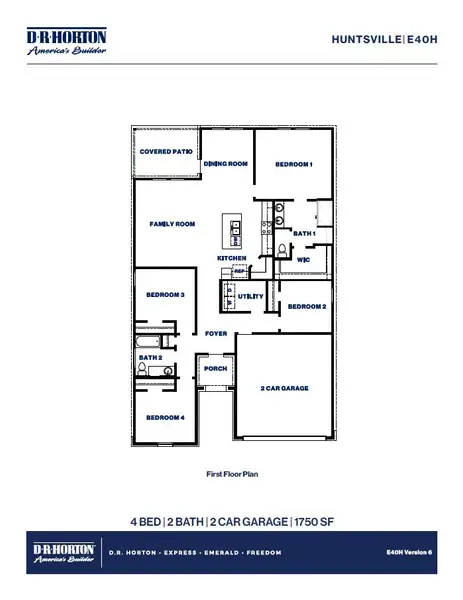 2D floor plan layout of this home in Cypress Green, Hockley, TX (Image 2).